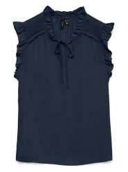 Vero Moda Bluzka w kolorze granatowym rozmiar: M. Niebieskie bluzki damskie Vero Moda, m, bez wzorów, z wiskozy, klasyczne, bez kołnierzyka, bez ramiączek. Za 83.03 zł.