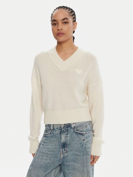 HUGO Sweter Scutie_B 50543059 Écru Regular Fit. Swetry klasyczne damskie Hugo, xl, z syntetyku, bez kołnierzyka. Za 369.99 zł.