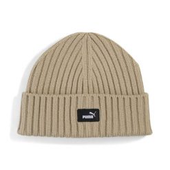 Prążkowana czapka beanie Essentials PUMA. Brązowe czapki damskie Puma, bez wzorów, z dzianiny. Za 79.00 zł.