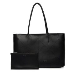 Torebka Calvin Klein. Czarne shopper bag Calvin Klein, bez wzorów, bez dodatków. Za 1,099.00 zł.