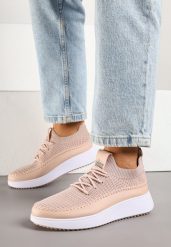 Różowe Buty Sportowe Sneakersy z Elastycznym Cholewkami Liovanya. Czerwone obuwie sportowe casual damskie Born2be, z jeansu. Za 69.99 zł.