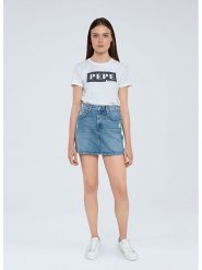 Pepe Jeans Spódnica dżinsowa "Rachel" w kolorze niebieskim rozmiar: S. Niebieskie spódnice damskie Pepe Jeans, s, z aplikacjami, z jeansu, klasyczne, mini. Za 122.96 zł.