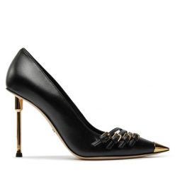 Szpilki Elisabetta Franchi. Czarne szpilki damskie Elisabetta Franchi, bez wzorów, bez obcasa, na szpilce, bez zapięcia. Za 2,099.00 zł.
