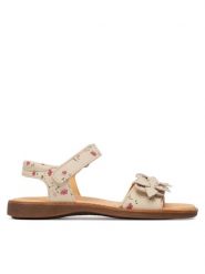 Froddo Sandały Lorine Flowers G3150251-43 S Beżowy. Brązowe sandały dziewczęce Froddo, ze skóry, bez obcasa, bez zapięcia. Za 339.99 zł.