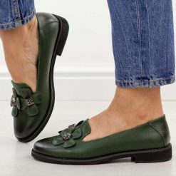 Zielone półbuty damskie Jezzi 25128-3. Zielone półbuty damskie Jezzi, na jesień, bez wzorów, z jeansu, z okrągłym noskiem, bez obcasa, na płaskiej podeszwie, bez zapięcia. Za 199.00 zł.