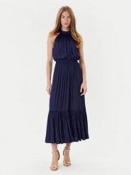 Morgan Sukienka koktajlowa 222-RAMAGE Granatowy Regular Fit. Niebieskie sukienki damskie Morgan, bez wzorów, z syntetyku, wizytowe, bez ramiączek. Za 349.99 zł.