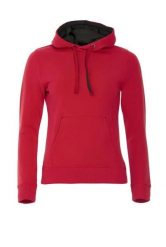 Clique Classic Hoody Women – damska bluza z kapturem czerwona z kieszenią. Czerwone bluzy damskie CLIQUE, l, bez wzorów, z bawełny, z kapturem. Za 309.10 zł.