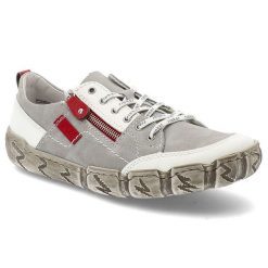 Szare Półbuty Rieker Modne Obuwie Damskie. Szare półbuty damskie Rieker, na wiosnę, bez wzorów, z materiału, bez obcasa, bez zapięcia. Za 369.00 zł.