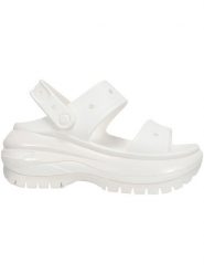 Crocs Sandały "Mega Crush" w kolorze białym na koturnie rozmiar: 43/44. Białe sandały damskie Crocs, bez wzorów, bez obcasa, na koturnie, bez zapięcia. Za 232.78 zł.