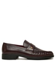 Tommy Hilfiger Lordsy Loafer Soft Nappa Pleated Toe FW0FW08362 Bordowy. Czerwone półbuty damskie Tommy Hilfiger, bez wzorów, ze skóry, bez obcasa, bez zapięcia. Za 349.99 zł.