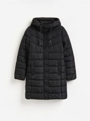 Pikowana kurtka - czarny. Czarne kurtki damskie Reserved, l, bez wzorów, z tkaniny, bez kaptura. Za 159.99 zł.