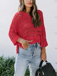 Milan Kiss Sweter w kolorze czerwonym rozmiar: S. Różowe swetry klasyczne damskie Milan Kiss, s, z bawełny, bez kołnierzyka. Za 92.42 zł.
