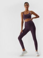 4F Legginsy treningowe 7/8 z dodatkiem materiałów z recyklingu damskie S. Czerwone legginsy damskie 4F, s, bez wzorów, z dzianiny. Za 159.99 zł.