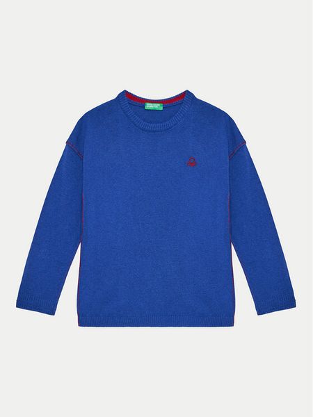 United Colors Of Benetton Sweter 1041H1025 Niebieski Regular Fit. Niebieskie swetry chłopięce United Colors Of Benetton, z syntetyku, bez kołnierzyka. Za 69.99 zł.
