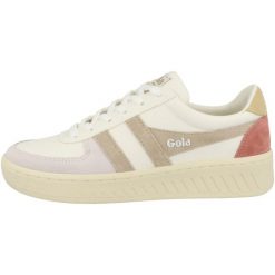 Buty do chodzenia damskie Gola Grandslam Trident 2024. Białe obuwie sportowe damskie Gola, z materiału, bez zapięcia, trekkingowe. W wyprzedaży za 374.05 zł.