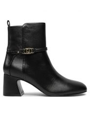 Liu Jo Botki SF4081 PX460 Czarny. Czarne botki damskie Liu Jo, ze skóry, bez obcasa, na słupku, bez zapięcia. Za 939.99 zł.