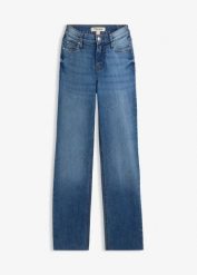 Dżinsy ciążowe. Niebieskie jeansy damskie bonprix, moda ciążowa. Za 169.99 zł.