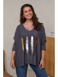 Curvy Lady Sweter w kolorze antracytowym rozmiar: 48/50. Czarne swetry klasyczne damskie Curvy Lady, z bawełny, bez kołnierzyka. Za 150.02 zł.