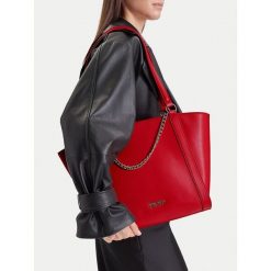 Torebka Nine West. Czerwone shopper bag Nine West, bez dodatków. Za 229.99 zł.