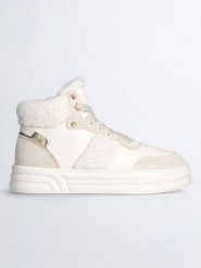 Liu Jo Skórzane sneakersy w kolorze kremowym rozmiar: 38. Brązowe obuwie sportowe damskie Liu Jo, za kostkę, bez zapięcia. Za 364.56 zł.