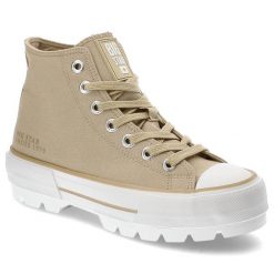 Beżowe Trampki Big Star Modne Buty Damskie. Brązowe trampki damskie Big Star, bez wzorów, bez zapięcia. Za 129.00 zł.