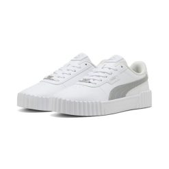 Damskie sneakersy Carina 3.0 Day Night PUMA White Silver Metallic. Białe obuwie sportowe damskie Puma, bez zapięcia, tenisowe. Za 279.00 zł.