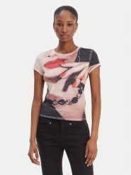 Guess T-Shirt W6RI49 KCCG0 Kolorowy Regular Fit. T-shirty damskie Guess, xs, z aplikacjami, z bawełny, bez kołnierzyka. Za 199.99 zł.