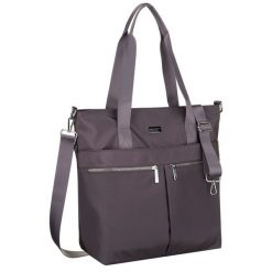 Jednokomorowa shopperka damska z poliestru w szarym kolorze wyposażona w dopinany, regulowany pasek Peterson PTN CTY-19. Szare torebki klasyczne damskie Peterson, bez dodatków. Za 89.99 zł.