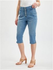 Orsay Rybaczki dżinsowe - Skinny fit - w kolorze niebieskim rozmiar: 32. Niebieskie rurki damskie Orsay, bez wzorów, z podwyższonym stanem. Za 56.99 zł.