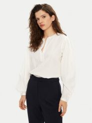 Tommy Hilfiger Bluzka WW0WW44059 Biały Relaxed Fit. Białe bluzki damskie Tommy Hilfiger, bez wzorów, z bawełny, bez kołnierzyka, bez ramiączek. Za 239.99 zł.