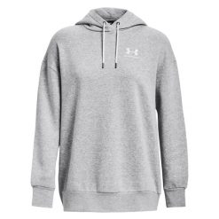 Damska bluza z kapturem Under Armour Essential Flc OS. Białe bluzy damskie Under Armour, na zimę, bez wzorów, z dzianiny, z kapturem. Za 350.99 zł.