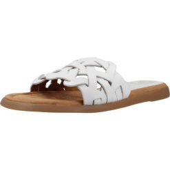 Sandały UNISA CLERY RAN Biały. Białe sandały damskie Unisa, bez wzorów, ze skóry, bez obcasa, bez zapięcia. Za 387.99 zł.