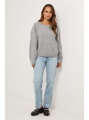 Soft Cashmere Sweter w kolorze szarym rozmiar: 34/36. Szare swetry klasyczne damskie Soft Cashmere, bez kołnierzyka. Za 152.99 zł.