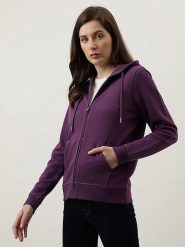 Marks & Spencer Bluza w kolorze ciemnofioletowym rozmiar: 38. Różowe bluzy damskie Marks & Spencer, bez wzorów, z bawełny, bez kaptura. Za 79.21 zł.