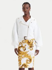 Versace Jeans Couture Kurtka przejściowa 80HAS410 N0432 Biały Loose Fit. Białe kurtki damskie Versace Jeans Couture, bez wzorów, z jeansu, bez kaptura. Za 2,459.00 zł.
