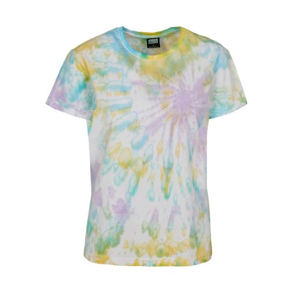 Koszulka Damska Tie Dye Boyfriend T-shirt. Czerwone koszulki damskie Urban Classics, xl, bez wzorów, bez kołnierzyka. Za 96.99 zł.