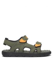 Timberland Sandały Perkins Row 2-Strap TB0A23SYA581 Khaki. Brązowe sandały chłopięce Timberland, ze skóry, bez zapięcia. Za 229.99 zł.