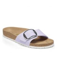 Birkenstock Klapki "Madrid" w kolorze fioletowym rozmiar: 36. Różowe klapki damskie Birkenstock, bez wzorów, z otwartym noskiem, bez obcasa, bez zapięcia. Za 418.95 zł.