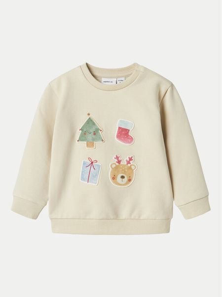 NAME IT Bluza 13234491 Écru Regular Fit. Bluzy dziewczęce Name it, bez wzorów, z bawełny, bez ramiączek, bez kaptura. Za 59.99 zł.