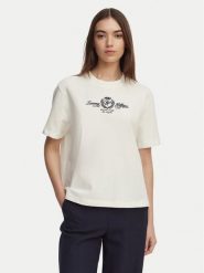 Tommy Hilfiger T-Shirt Crest WW0WW48713 Biały Relaxed Fit. Białe t-shirty damskie Tommy Hilfiger, xl, bez wzorów, z bawełny, bez kołnierzyka. Za 249.99 zł.