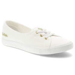 Trampki damskie Lee Cooper, cholewka z materiału tekstylnego elastyczne sznurówki na płaskiej podeszwie, białe, LCW-26-02-4043L SVL-395. Białe trampki damskie Lee Cooper, bez wzorów, bez zapięcia. Za 119.00 zł.