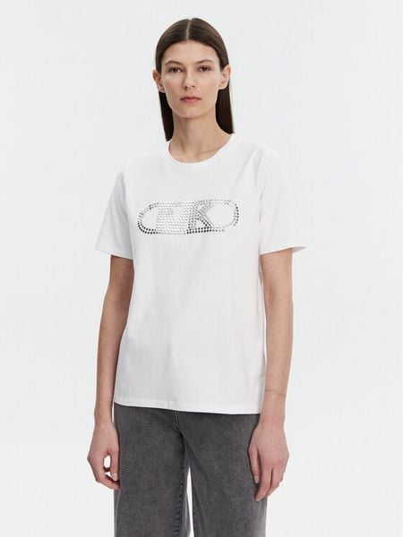 MICHAEL Michael Kors T-Shirt MS551SC2ZU Biały Regular Fit. Białe t-shirty damskie MICHAEL Michael Kors, s, bez wzorów, z bawełny, bez kołnierzyka. Za 269.99 zł.