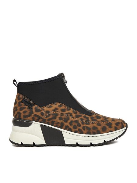 Rieker Sneakersy CEO-N6352-90 Czarny. Czarne obuwie sportowe damskie Rieker, z materiału, bez zapięcia. Za 269.99 zł.