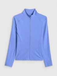 4F Bluza treningowa slim bez kaptura damska - niebieska XL. Niebieskie kardigany damskie 4F, xl, bez wzorów. Za 179.99 zł.