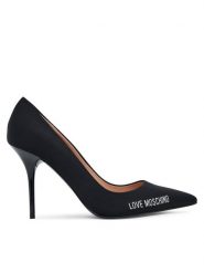 LOVE MOSCHINO Szpilki JA10299G1NIM000040 Czarny. Czarne szpilki damskie Love Moschino, bez wzorów, z materiału, bez obcasa, na szpilce, bez zapięcia. Za 649.99 zł.
