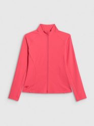 4F Bluza treningowa slim bez kaptura damska - koralowa S. Czerwone bluzy damskie 4F, s, bez wzorów, z materiału, bez kaptura. Za 179.99 zł.