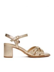 MEXX Sandały EO-WS1161-01 Złoty. Żółte sandały damskie Mexx, bez wzorów, ze skóry, bez obcasa, na słupku, bez zapięcia. Za 329.99 zł.