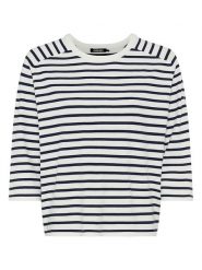 Olsen Sweter w kolorze granatowo-białym rozmiar: 44. Białe swetry klasyczne damskie Olsen, bez kołnierzyka. Za 134.95 zł.