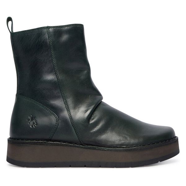 Botki Fly London. Zielone botki damskie Fly London, bez obcasa, na płaskiej podeszwie, bez zapięcia. Za 599.99 zł.