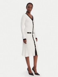 Guess Sukienka dzianinowa W6RK38 Z3HP2 Biały Regular Fit. Białe sukienki damskie Guess, z aplikacjami, z dzianiny, bez ramiączek. Za 619.99 zł.